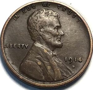 1914 s lincoln wheat cent penny seller very fine