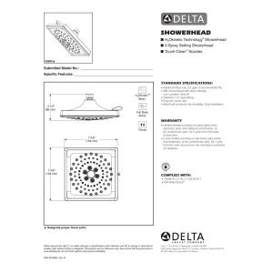 Delta Faucet 3-Spray H2Okinetic Shower Head, Matte Black 52684-BL