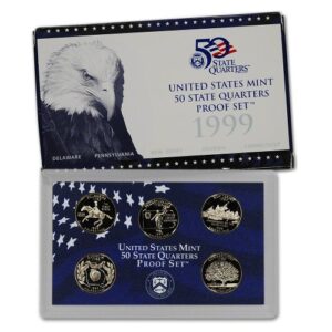 1999 s us proof set state quarters in original packaging from mint proof