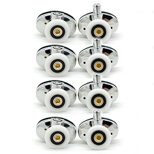 Set of 8 New Oval Butterfly Single Wheel Shower Door Rollers 23mm