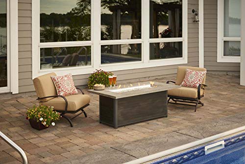 The Outdoor Greatroom Company Propane Fire Pit Table - Cedar Ridge Outdoor Gas Fire Pits for Outside Patio - Fire Table Compatible with Natural Gas or Liquid Propane - 80,000 BTUs