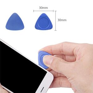 Fixinus 10 Pieces Universal Triangle Plastic Pry Opening Tool for iPhone Mobile Phone Laptop Table LCD Screen Case Disassembly Blue Guitar Picks