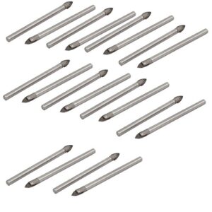 uxcell 5mm tip 68mm length metal round shank triangle head tile drill bit 20pcs