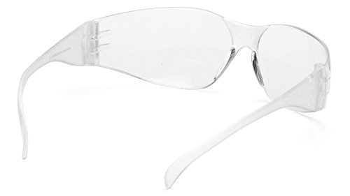 Pyramex Safety Intruder Reader Bifocals Clear Frame with Clear Lens (3 Pair) (Clear + 2.5 Lens)