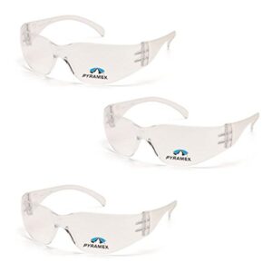 pyramex safety intruder reader bifocals clear frame with clear lens (3 pair) (clear + 2.5 lens)