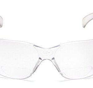 Pyramex Safety Intruder Reader Bifocals Clear Frame with Clear Lens (3 Pair) (Clear + 2.5 Lens)