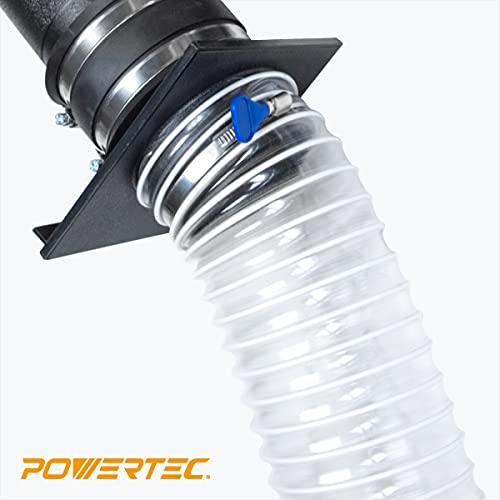 POWERTEC 70220 5" x 10' PVC Dust Collection Hose for Dust Collector for Woodworking and Shop Vacuum, 5 Inch Dust Collector Hose for Dust Collection Fittings