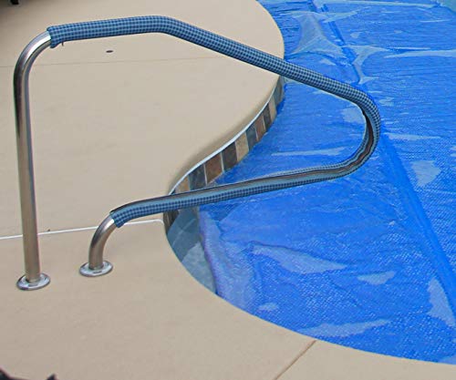 Rail Runners Blue In-ground Swimming Pool Ladder & Handrail Cover | 8-Ft-by-1.9-Inches Diameter Piece | Slip Resistant Grip | Keeps Railings Cool in The Sun | Durable Nylon Material