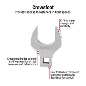 Sunex Tools 9721A 1/2-Inch Drive Jumbo SAE Crowfoot Wrench Set, 1-1/16-Inch - 1-3/8-Inch, Fully Polished, 14-Piece (Includes Storage Rail)