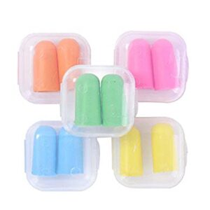 5 Pairs Soft Foam Hearing Protection Earplugs with Case