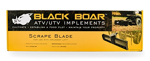 Black Boar ATV/UTV Scrape Blade Implement, Adjusts 0, 7.5 or 15 Degrees in Either Direction, Use to Cultivte, Establish Food Plot, Maintain Your Land (66005)