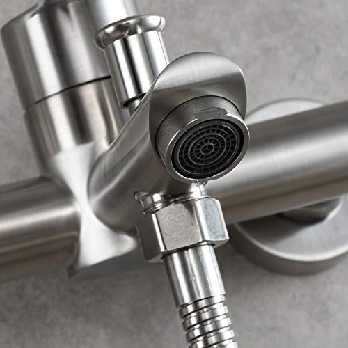 CIENCIA Stainless Steel Bathroom Shower Tub Faucet Wall-Mounted, Brushed Nickel, SNA516