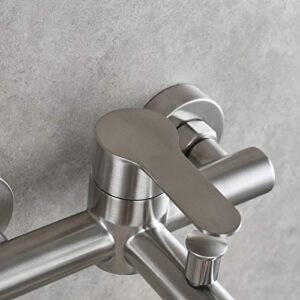 CIENCIA Stainless Steel Bathroom Shower Tub Faucet Wall-Mounted, Brushed Nickel, SNA516