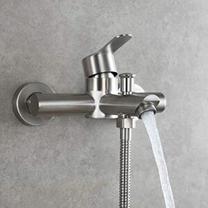 CIENCIA Stainless Steel Bathroom Shower Tub Faucet Wall-Mounted, Brushed Nickel, SNA516