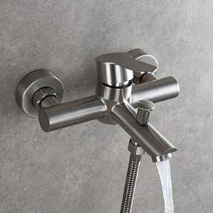 CIENCIA Stainless Steel Bathroom Shower Tub Faucet Wall-Mounted, Brushed Nickel, SNA516