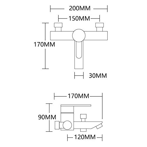 CIENCIA Stainless Steel Bathroom Shower Tub Faucet Wall-Mounted, Brushed Nickel, SNA516