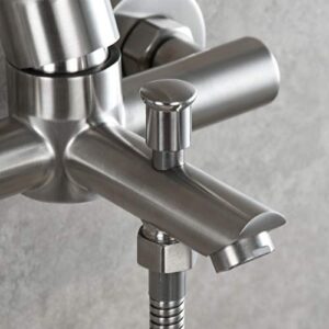 CIENCIA Stainless Steel Bathroom Shower Tub Faucet Wall-Mounted, Brushed Nickel, SNA516