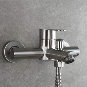 CIENCIA Stainless Steel Bathroom Shower Tub Faucet Wall-Mounted, Brushed Nickel, SNA516