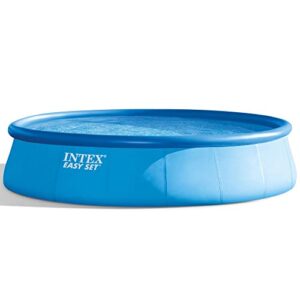 Intex Easy Set 18 Foot by 48 Inch Round Inflatable Above Ground Swimming Pool with Filter Pump, Ladder, Pool Cover, and 6 Pack Filter Cartridges, Blue