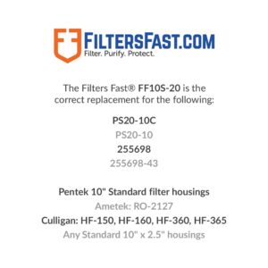 Filters Fast FF10S-20 Compatible Replacement for Pentek PS20-10C Water Filter Cartridge, 10-Inch