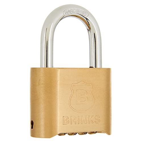 BRINKS 171-50051 Solid Brass Resettable Combination Lock, 48mm