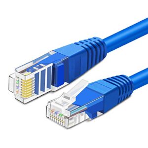 tnp cat6 ethernet patch cable (100 feet, 10 pack) - professional gold plated snagless rj45 connector computer networking lan wire cord plug premium shielded twisted pair (blue)
