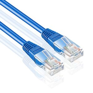 TNP Cat6 Ethernet Patch Cable (100 Feet, 10 Pack) - Professional Gold Plated Snagless RJ45 Connector Computer Networking LAN Wire Cord Plug Premium Shielded Twisted Pair (Blue)