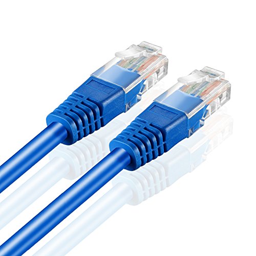 TNP Cat6 Ethernet Patch Cable (100 Feet, 10 Pack) - Professional Gold Plated Snagless RJ45 Connector Computer Networking LAN Wire Cord Plug Premium Shielded Twisted Pair (Blue)