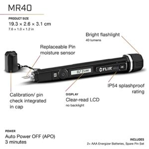 FLIR MR40 - Moisture Pen - with Built in 40 Lumens Flashlight