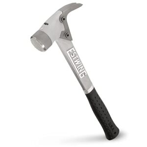 estwing al-pro aluminum framing hammer - 14 oz straight rip claw with milled face & shock reduction grip - albkm , black