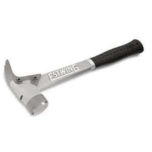 ESTWING AL-PRO Aluminum Framing Hammer - 14 oz Straight Rip Claw with Milled Face & Shock Reduction Grip - ALBKM , Black