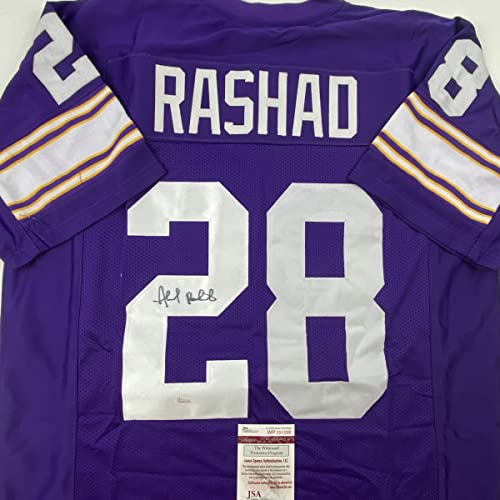 Autographed/Signed Ahmad Rashad Minnesota Purple Football Jersey JSA COA