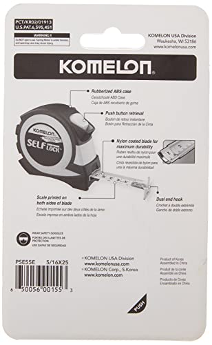 Komelon PSE55E 5M/16' Metric Self-Lock Tape Measure, Yellow/Black