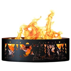 p&d metal works campfire fire ring - northwoods campground (48 in. dia. x 12 in. h)
