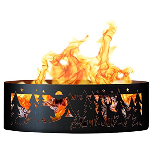 P&D Metal Works Campfire Fire Ring - Northwoods Campground (48 in. Dia. x 12 in. H)