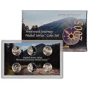 2005 pds westward journey nickel series coin set in original box with coa proof