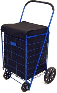 primetrendz folding shopping cart liner cover insert with top cover lid in black color (liner only, shopping cart not included).