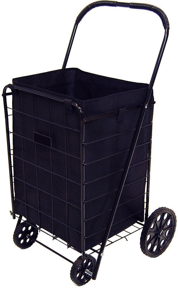 PrimeTrendz Folding Shopping Cart Liner Cover Insert with Top Cover Lid in Black Color (Liner Only, Shopping Cart Not Included).