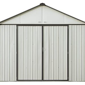 Arrow 10' x 8' EZEE Shed Cream with Charcoal Trim Extra High Gable Steel Storage Shed