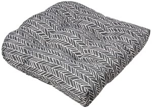 pillow perfect - 609973 outdoor/indoor herringbone slate tufted seat cushions (round back), 19" x 19", gray, 2 pack