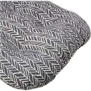 Pillow Perfect - 609973 Outdoor/Indoor Herringbone Slate Tufted Seat Cushions (Round Back), 19" x 19", Gray, 2 Pack