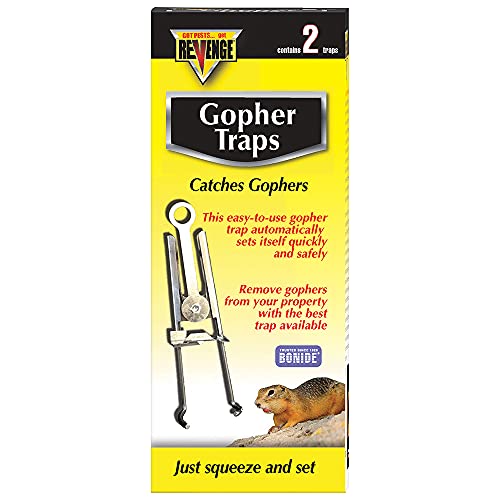 Revenge Gopher Traps, Pack of 2 Ready-to-Use Traps to Remove Gophers from Lawn, Easy-to-Use Automatic Traps