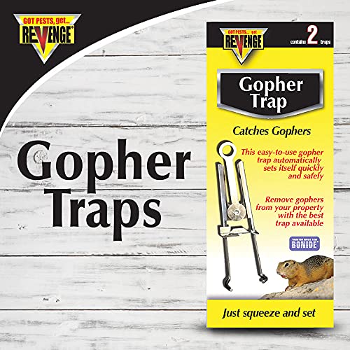 Revenge Gopher Traps, Pack of 2 Ready-to-Use Traps to Remove Gophers from Lawn, Easy-to-Use Automatic Traps