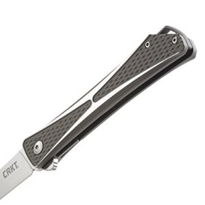 COLUMBIA RIVER KNIFE & TOOL Crossbones EDC Folding Pocket Knife: Gentleman's Knife, Everyday Carry, Satin Blade, IKBS Ball Bearing Pivot, Liner Lock, Brushed Aluminum Handle, Deep Carry Pocket Clip 7530