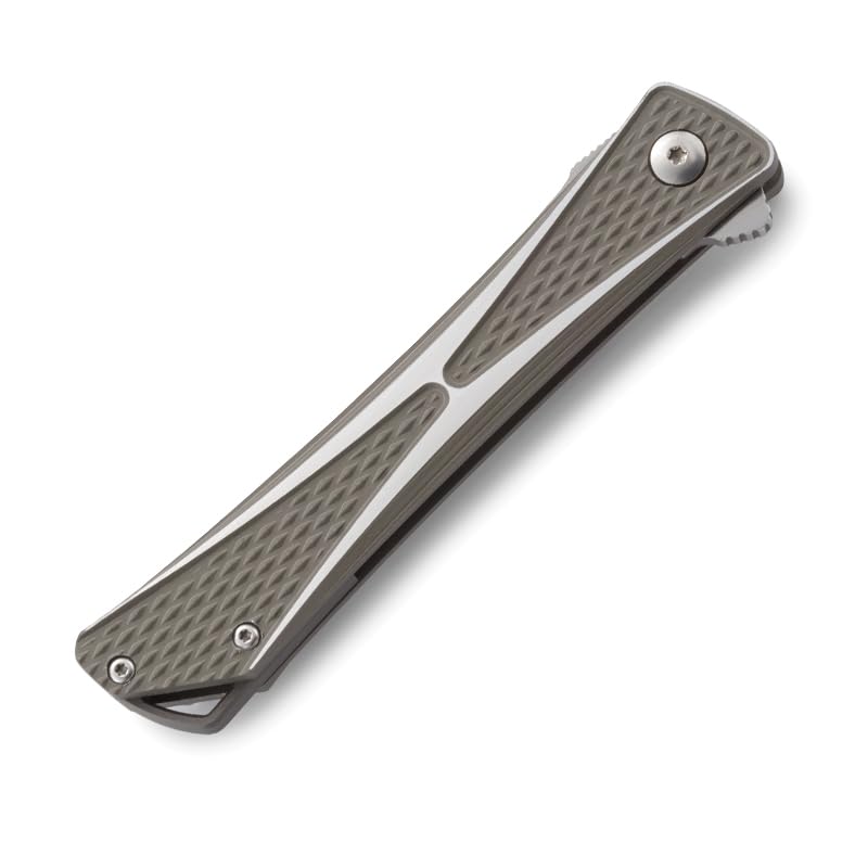 COLUMBIA RIVER KNIFE & TOOL Crossbones EDC Folding Pocket Knife: Gentleman's Knife, Everyday Carry, Satin Blade, IKBS Ball Bearing Pivot, Liner Lock, Brushed Aluminum Handle, Deep Carry Pocket Clip 7530