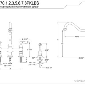 Kingston Brass KS1275PKLBS Duchess 8 inch Centerset Kitchen Faucet with Brass Sprayer, 8-3/4 inch In Spout Reach, Oil Rubbed Bronze