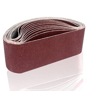 Coceca 3x21 Inches Sanding Belts (75x533mm), 12pcs 80 Grits Aluminum Oxide Sanding Belt for Belt Sander