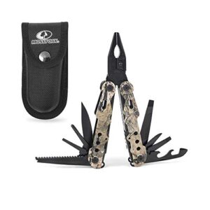 mossy oak multi-tool - 13 in 1 multi function pliers - folding pocket tool with sheath, camo - portable pocket knife for outdoors, survival, camping, fishing, hunting, hiking，christmas gift for men