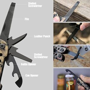 MOSSY OAK Multi-tool - 13 in 1 Multi Function Pliers - Folding Pocket Tool with Sheath, Camo - Portable Pocket Knife for Outdoors, Survival, Camping, Fishing, Hunting, Hiking，Christmas Gift for men