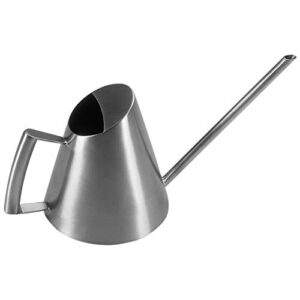 Fasmov 13.5 Oz Stainless Steel Watering Can Modern Style Watering Pot, Small Watering Can for Indoor Plants Houseplant Succulents Bonsai Office Desk Stainless Steel Mini Watering Can with Long Spout